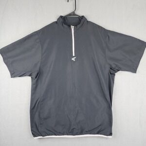 Easton Mens XL Black White Quarter Zip Short Sleeve Baseball Cage Jacket A167512